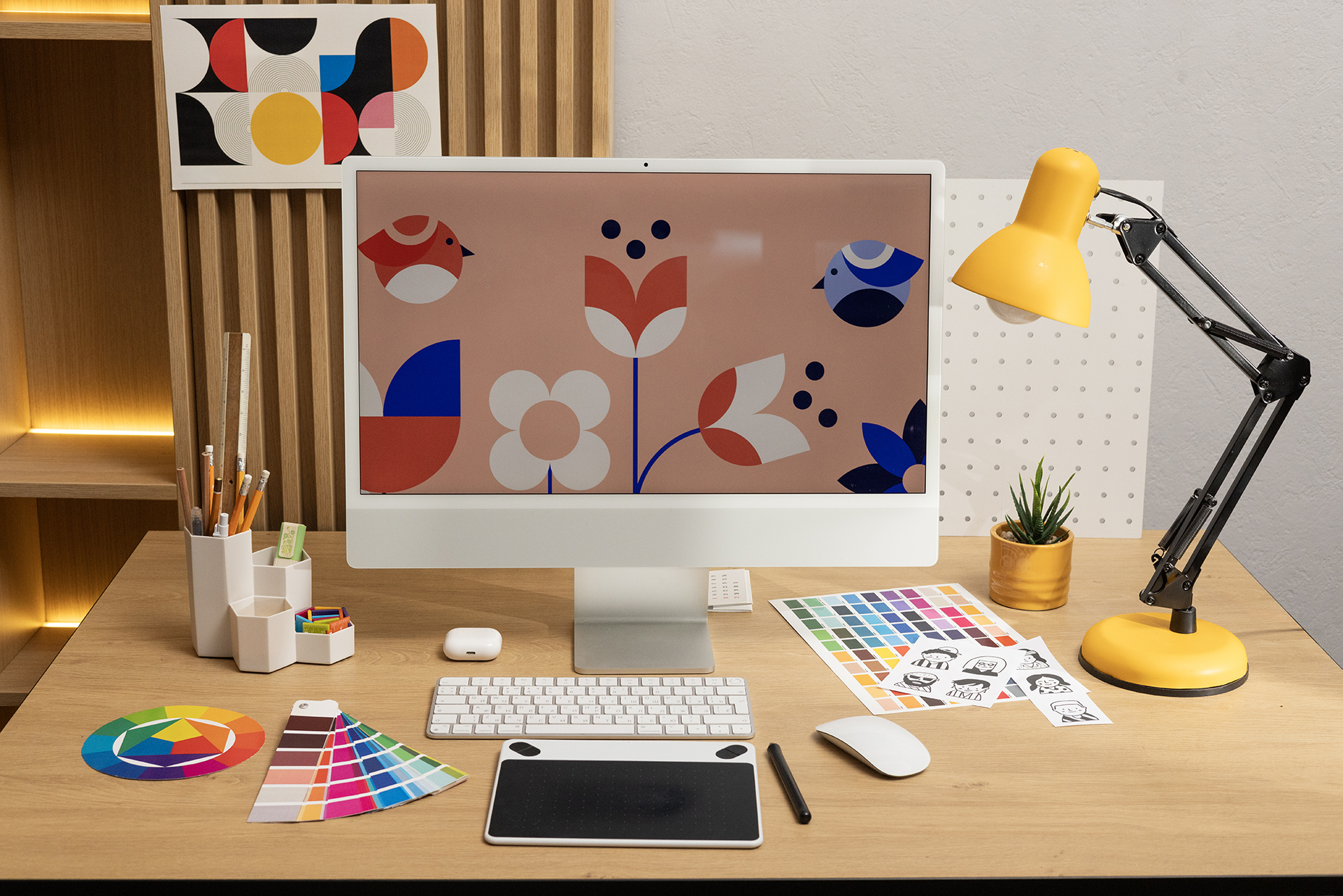 Organized Workspace for Digital and Graphic Design